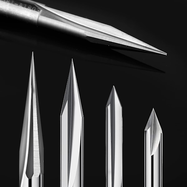 Cnc Router Bits Set 1/4, Gravering Trä Carving Router Bit 6mm & 4mm, V-spår, Bit, Tungsten Stee  (FMY)