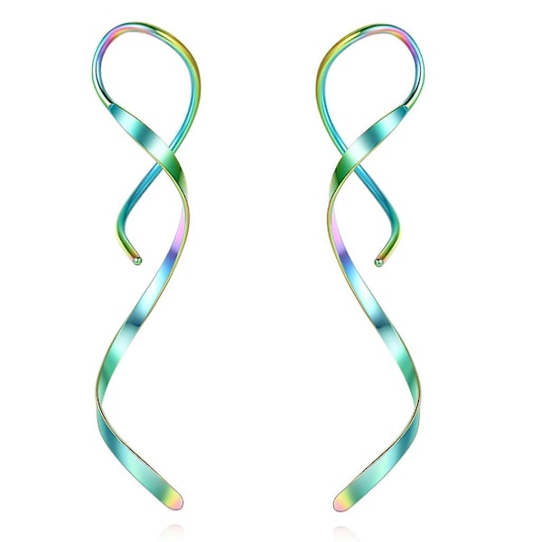 Spiral Tofs Örhängen Lång Stil Örhängen Spiral Öronlinje Spiral Örhängen (FMY) Multicolour