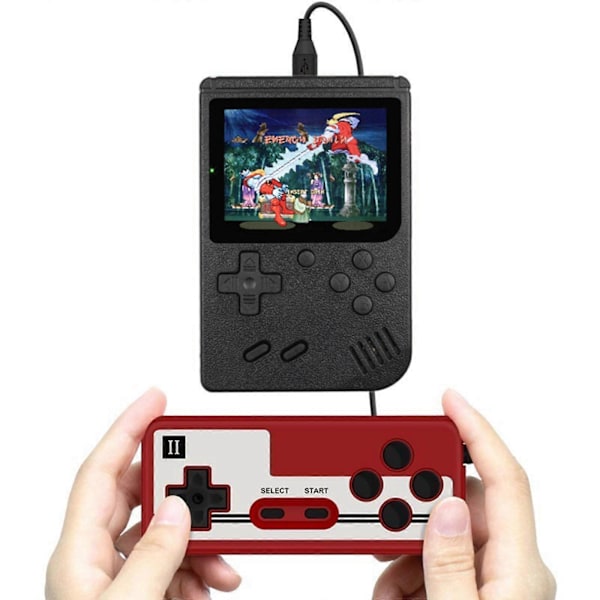 Retro Håndholdt Videospillkonsoll Gameboy Med Innebygd 400 I 1 Klassiske Spill, Helt Ny (FMY) Black