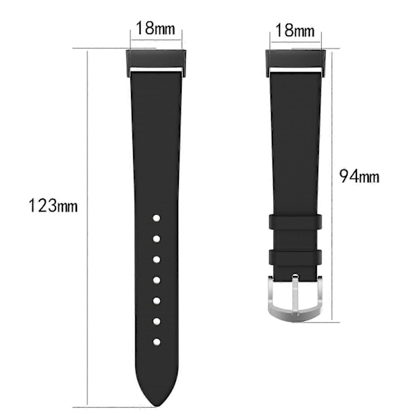 Til Fitbit Charge 4/3 Ægte Læder Urrem med Rustfrit Stål Spænde (FMY)