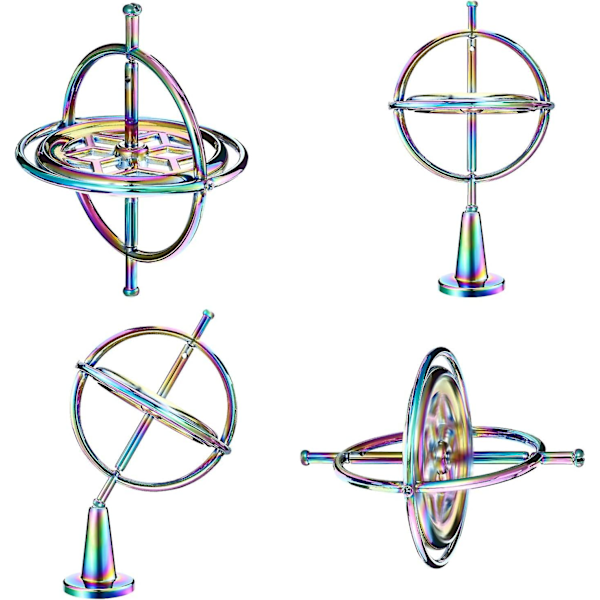 Gyroscope Metal Anti-gravity Spinning Top Gyroscope Balance Toy Educational Gift Colorful  (FMY)