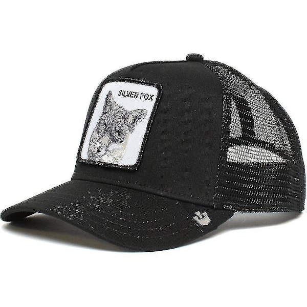 Unisex Mesh Baseball Cap Mode Sommer Solskærm Hat Snapback Trucker Hatte (FMY) Silver Fox