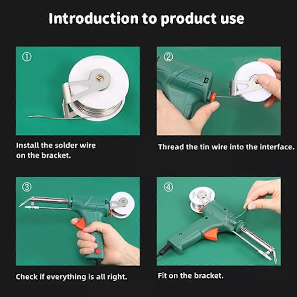 Multifunktionel loddekolbe automatisk loddepistol 60W håndholdt intern opvarmning send tin pistol svejse reparationsværktøj 220V/110V (FMY)