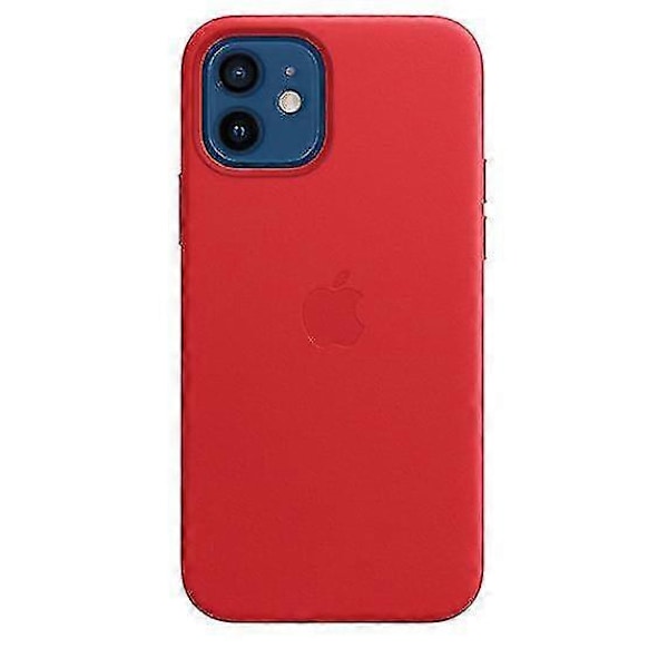 Læder Telefon Case Til Iphone 12/12 Pro Læder Case Med Magsafe  (FMY) Red