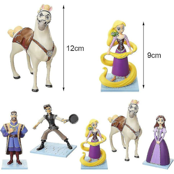 5 kpl Rapunzel-hahmoja, Rapunzel-hahmo, Prinsessan Minihahmoja Kupkakoristeet Toimintahahmoja Kupkakoristeet (FMY)