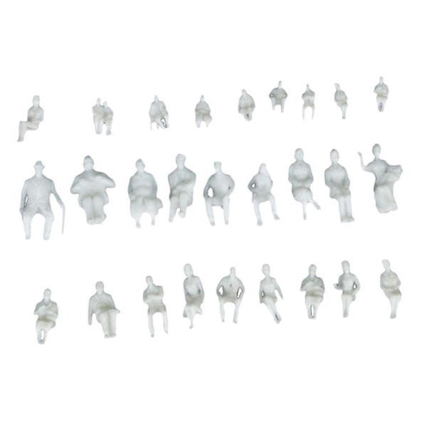 1/50 Menneske Model Siddende Hvid Mini Figurer Tog Park Gade Layout 28mm (FMY)