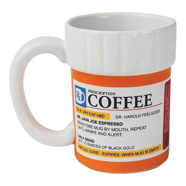 Keramisk Kaffekopp, Medicinflaska Modellering Mugg, Receptbelagd Kaffemugg, Keramisk Pillerflaska Kopp, Uni (FMY) As Shown