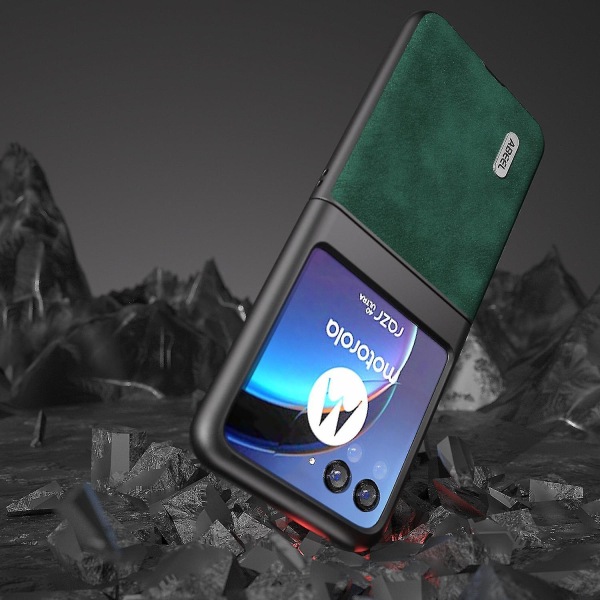 Abeel For Motorola Razr 40 Ultra 5g texturerat phone case Stötsäkert Pu-läderbelagd PC- cover (FMY)