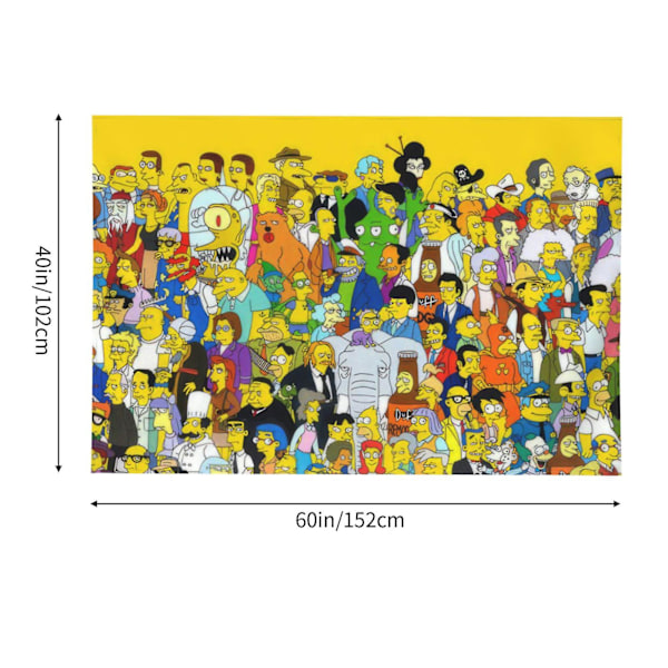 The Simpsons Veggteppe, Anime Veggtepper, Hippie Anime Poster Til Soverom, Morsomme Estetiske Romdekor Flagg, Veggdekor For Tenåringsjenter (FMY) 60x51in 152x130cm