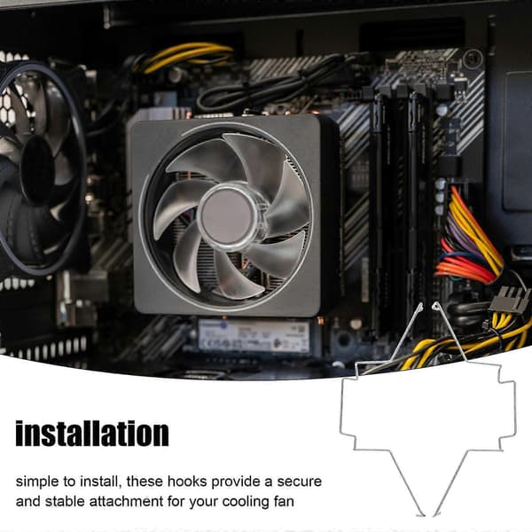 4 stk. Radiatorblæserkrog til Computer CPU Køler Ståltråd Spænder Clips Blæserspænde CPU Køleplade Blæserspænde Computer Køletilbehør (FMY) Silver 10.80X4.00X1.00CM