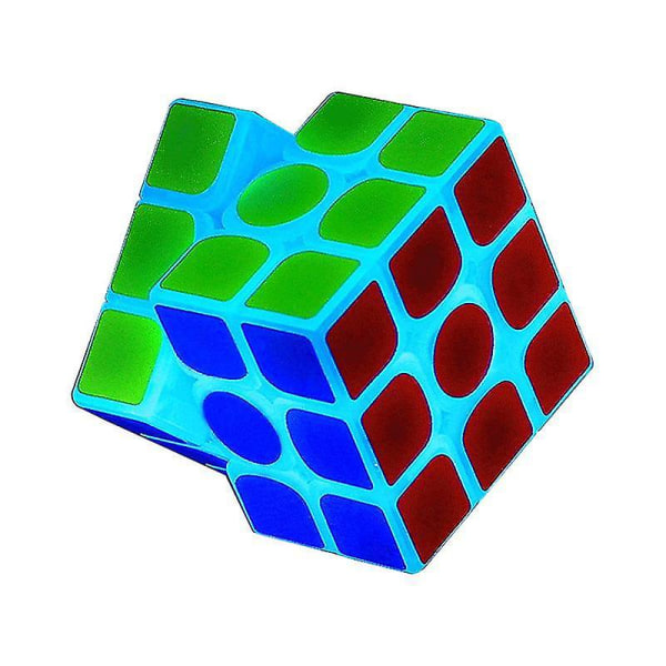 3x3 Glow In The Dark Magic Speed Cube 3d Brain Rune Iq Puzzle For Children And Adults (blå Fluoresc  (FMY)