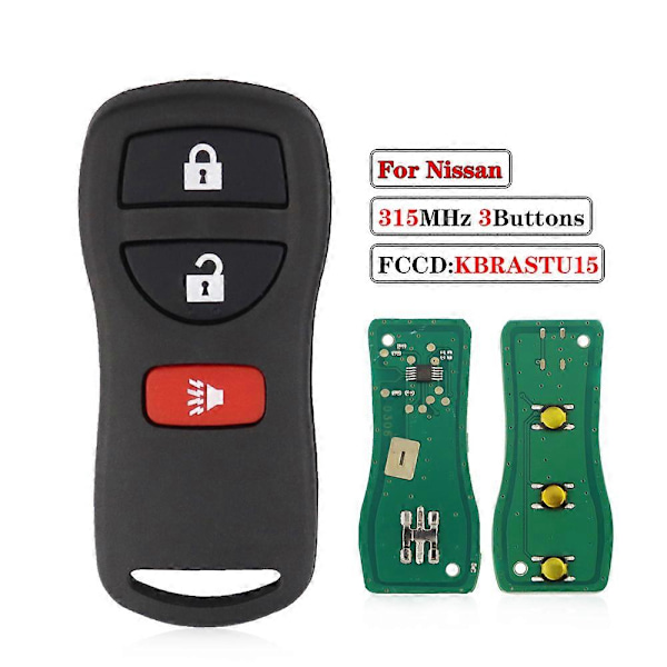 3/4 Knapp Nyckellös Fjärrkontroll Ersättning För Nissan Quest Tiida Livina X-Trail Paladin 2003 2004 2005 2006 (FMY) 3 Button
