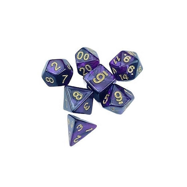 7 Stykker Polyhedrale Terninger Multisidede Terninger Rpg Terning Sæt Multi Facetterede Terninger Sæt Til Fest  (FMY)
