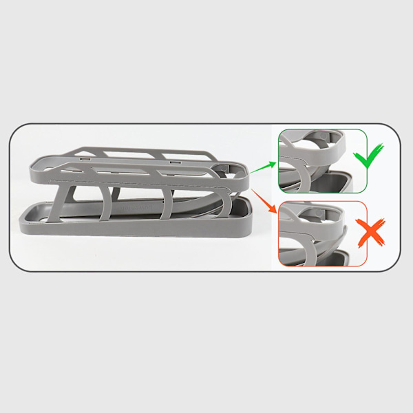 Jääkaapin Munanjakaja Munanjakaja Automaattinen Munan Kääntäjä Jääkaapin Rullaava Munanpidike Automaattisesti Rullaava Munan Säilytysastia Fo  (FMY) grey  2pcs