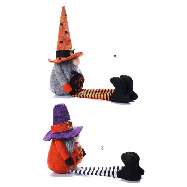Halloween Gnome Long Leg Pumpkin Topper Hat Gnomes Ornament Decor (FMY)