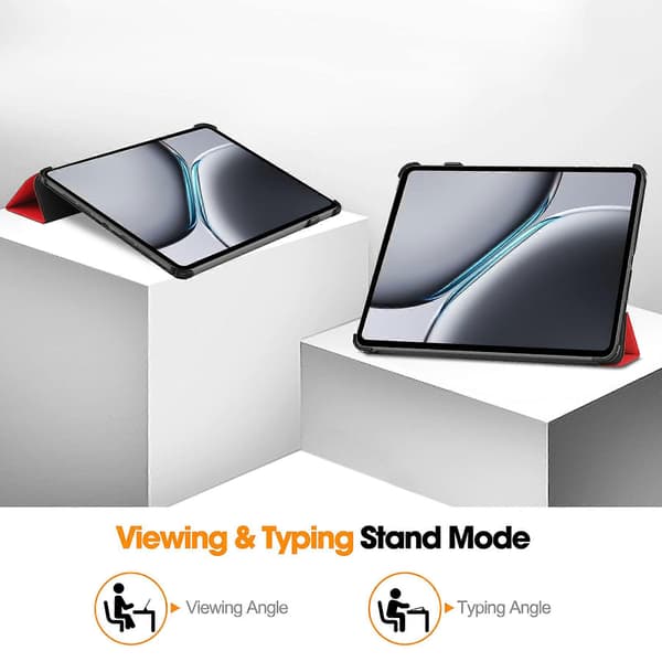For OnePlus Pad 2 Etui - Støtsikker Lær Stativ Tablettdeksel (FMY) Red