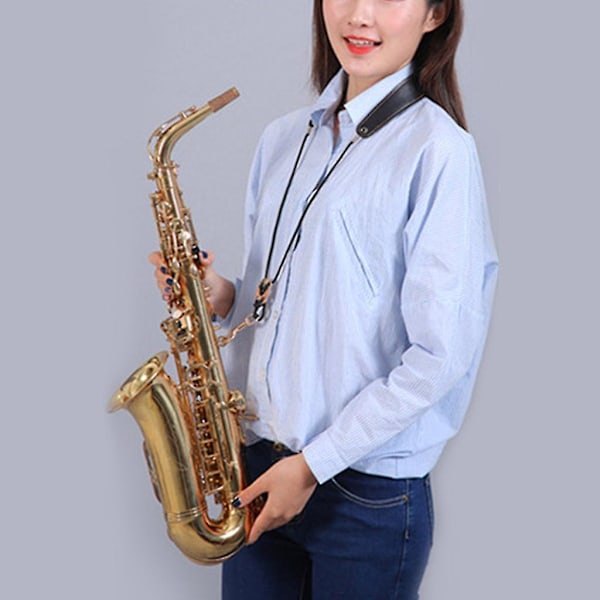 Justerbar saxofonhalsrem vadderad professionell sax axelrem  (FMY) Red