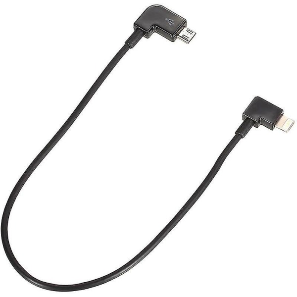 Micro USB til Lightning Fjernbetjening Tablet Telefon Data Konverteringsoverførselskabel til Android iOS DJI Spark Mavic Pro, Model: Sort (FMY)
