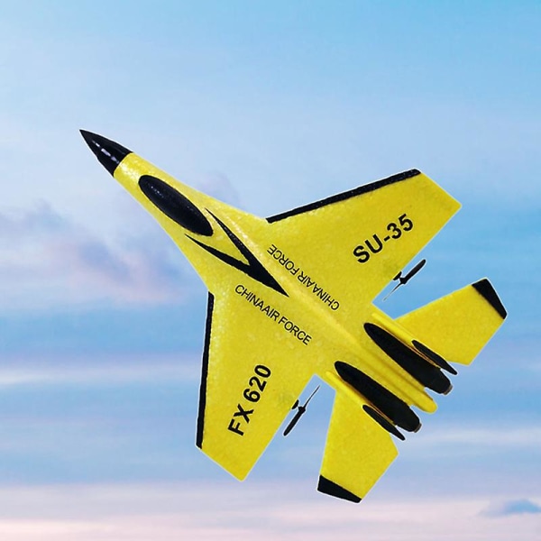 Ny Su-35 Rc Flyvemaskine 2.4g Fjernbetjening Jager Epp Skum Legetøj Børn Gave  (FMY) Yellow One Size