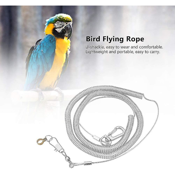 Snqtv-6m Fågel Sele Anti-bite Koppel Papegoja Flygträning Rep Resa Promenad Rep Husdjur Fågel Koppel Kits  (FMY) 7 Anklet 6.5mm