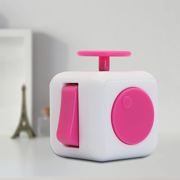 Fidget Cube Stressi-ahdistuspainetta lievittävä lelu, joka sopii erinomaisesti aikuisille ja lapsille[lahjaidea][rentouttava lelu] (vaaleanpunainen) (FMY)