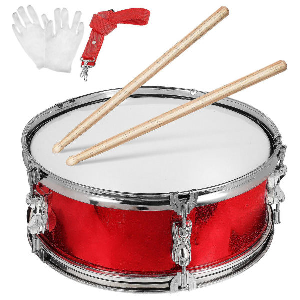 Marching Trum Set Snare Drum Kid Trumma Musikinstrument med trumpinnar Trumbälte och ceremoniella handskar (FMY)