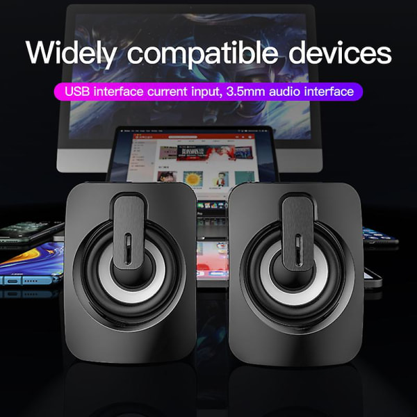 Mini computerhøjttaler Usb kablede højtalere 3d stereo surround sound højttaler til pc bærbar notebook ikke Bluetooth højttalere