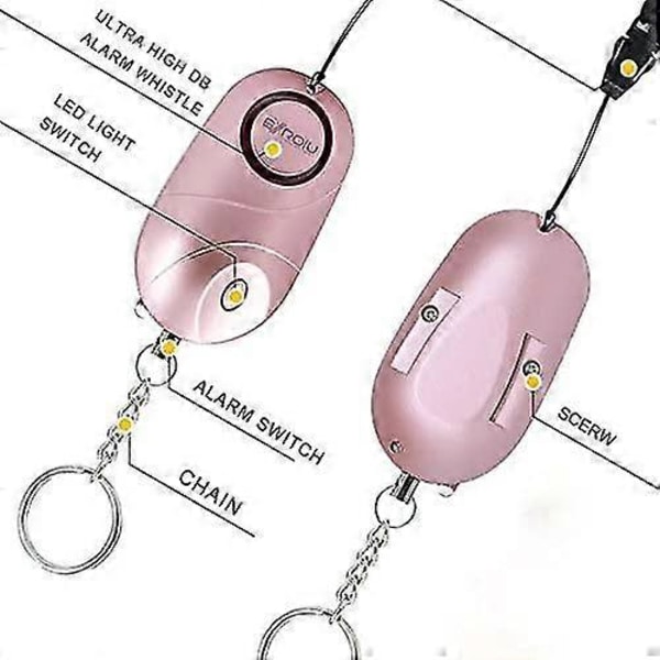 2 Taskuvaroitinta, 140 Desibelin Henkilökohtainen Hätävaroitin LED-valoilla (FMY)