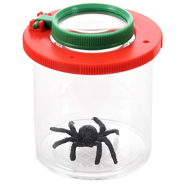 2 stk. 4x to linse insekt kigger kæde boks forstørrelsesglas bug forstørrelsesglas barn legetøj gave (FMY) Red