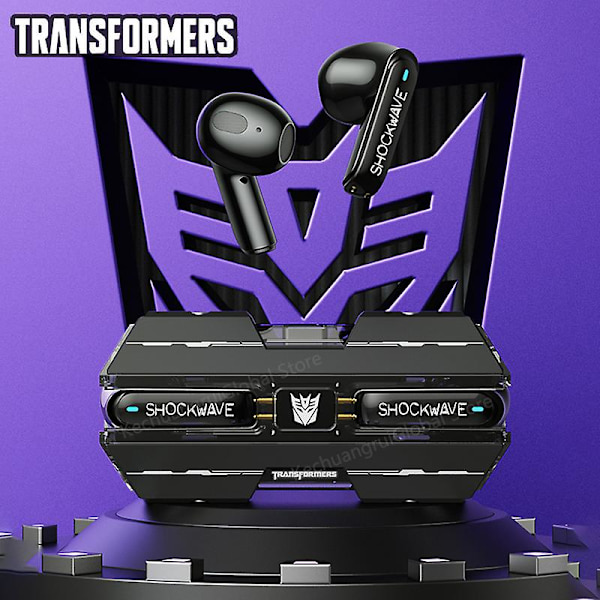 Transformers TFT01 Trådlösa Bluetooth 5.3 Hörlurar Gaming Öronproppar Låg Latens Gamer Headset TWS Brusreducerande Hörlurar Nya (FMY) Black