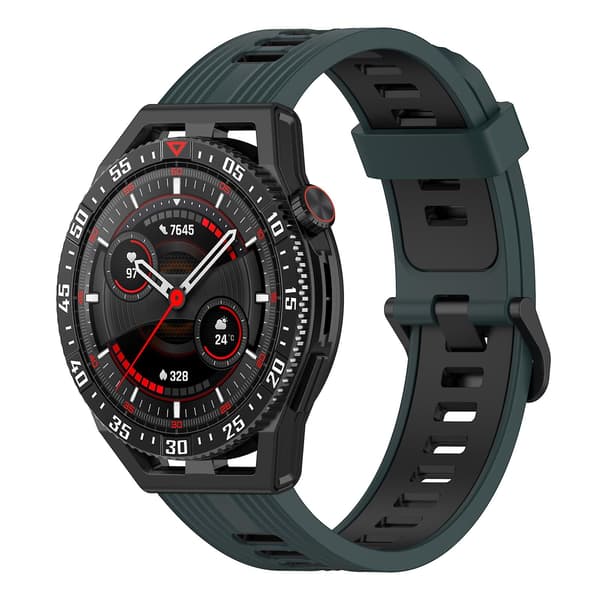 Vertikal silikonklockarmband för Garmin Forerunner 255  (FMY) Olive Green Black