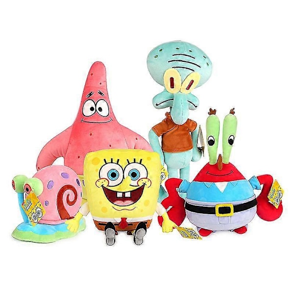 ATCLV SpongeBob SquarePants Rosa Sjöstjärna Snigel Anime Karaktär Plysch Leksak Gary 8\"66/22cm Kvalitet Mjuk Present till Barn  (FMY) Gary