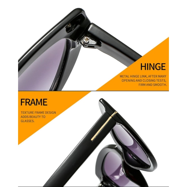 Cateye solglasögon för kvinnor mode spegelglas metallbåge (FMY)