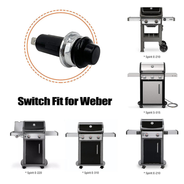 7642/7643 Passar Weber Genesis II Elektronisk Tändning Tryckknapp/brytare (DPD)