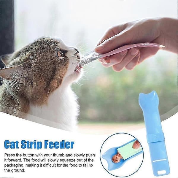 2 stk. Katte Strip Fodere, Killing Strip Klemme Ske til Vådfoder og Flydende Snack, Kat Lækbar Puré Godbid Foderdispenser Kæledyrsfoder Blandings Sp (FMY) 2pcs