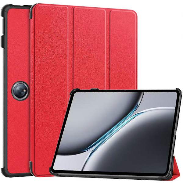 Skyddande Läderfodral med Stativ för OnePlus Pad 2 (FMY) Red