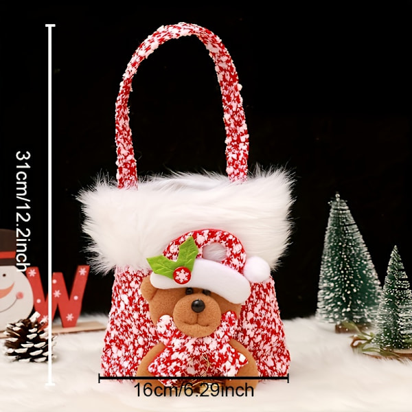 4-pack Julklappspåse, Julaftonspåse, Godispåse, Juläppelpåse, Packpåse, Juldekorationer (FMY) 4 piece set