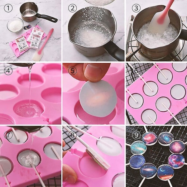 Silikon Lollipop-form, Baktray for Kake, Sjokoladestikker, Kjeks, Baking Mold (FMY)