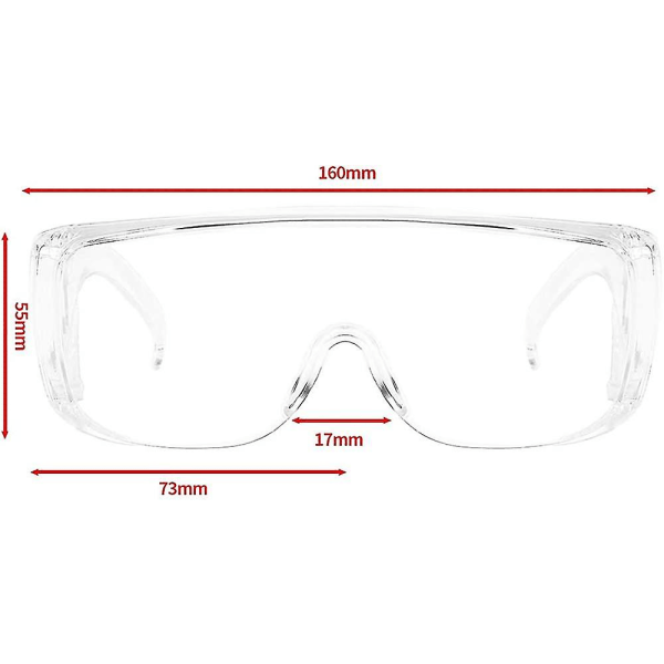 Säkerhetsglasögon över glasögon Anti-dimma Ögonskydd Arbetsplatsglasögon för professionellt eller personligt bruk | För konstruktion, laboratorium, kemikalier (1 st)  (FMY)