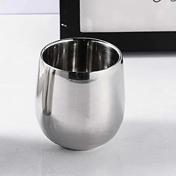 4 st Rostfria Kaffekoppar, 200ml Dubbelväggsisolering Förhindrar Skållning Böjd Mugg För Hemmet (FMY)