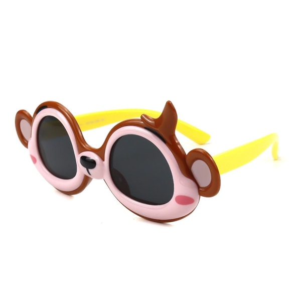 Barnsolglasögon Tecknad polariserade barnglasögon Solskyddsspegel UV-skydd Barnglasögon----lilla apan gul (FMY)