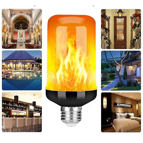 LED Flamme Lyspære, 4 Moduser Flimrende Lyspærer, E26/e27 Sokkel Flamme Pære, Jul (FMY) 4Pcs