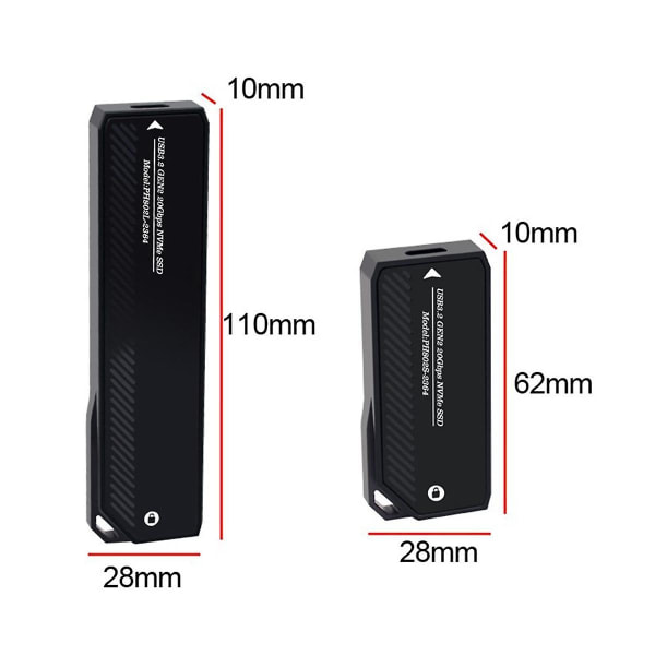 M.2 Nvme Ssd-hölje 20gbps USB 3.0 Typ C PCie External Case Usb3 M2 Storage Box Cover Solid Sta (FMY)