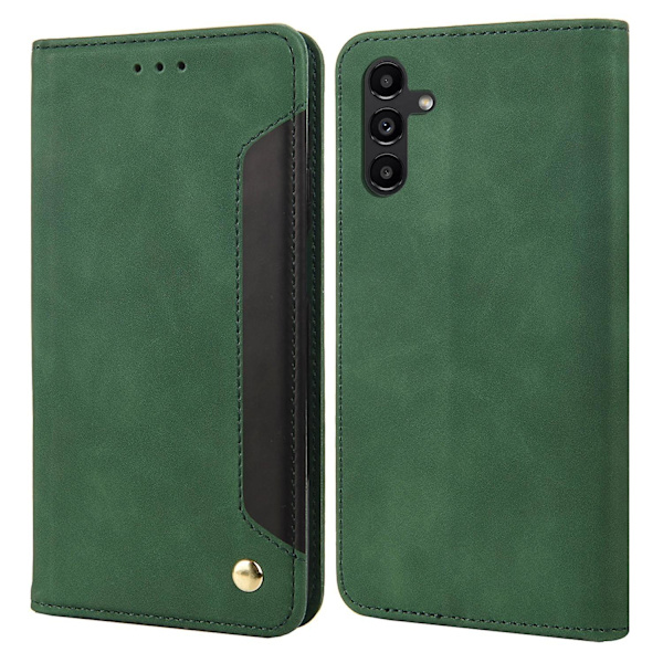 Samsung Galaxy A15 5G -puhelimen nahkainen lompakko-kotelo, seisova - Punainen (FMY) Green Samsung Galaxy A15 5G