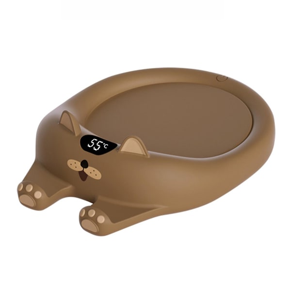 Kaffemuggvärmar, Söt Katt Smart Dryckesvärmare Med 3 Temperaturer, Elektrisk Koppvärmare Automatisk Avstängning För Keramiska Koppar Mjölk Glas (FMY) brown