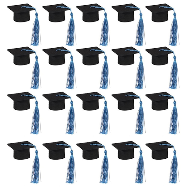 20 kpl Minihuopa Hattu Tasselit Juhlat Ylioppilas Viinipullo Topper Ylioppilasjuhlat Tarvikkeet  (FMY) Blue One Size