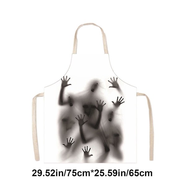 Halloween-asuun sopivat kauhu-esiliinat, pelottava ja omituinen tunnelma, alkuperäinen työasu, tahrojen välttäminen, peite, loma-koristeet FLY4880 (FMY) D One Size