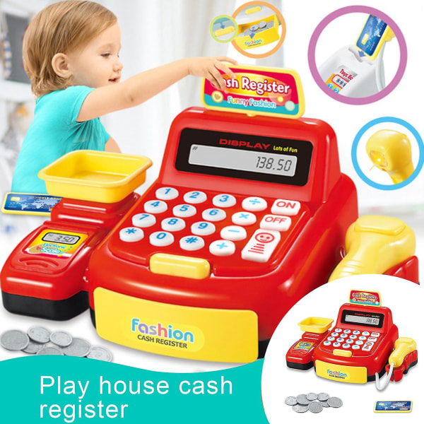 Elektroniske barn late som leke Simulering Supermarked Cash Register Game Toy (FMY)