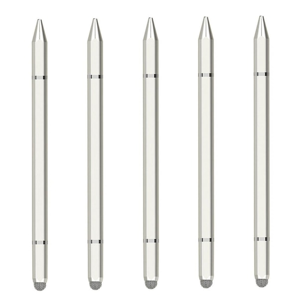 3-i-1 pekskärm kapacitiv penna för surfplatta Mobiltelefon Universal penna för penna, silver (FMY)