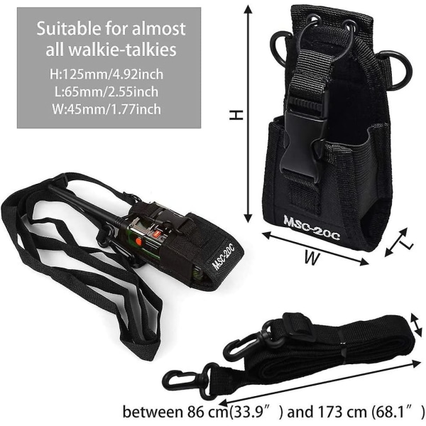 2 st Universal case i nylon Multifunktionell walkie talkieväska Taktisk radioväska 13,5*8*4,5 cm för telefon gps walkie talkie